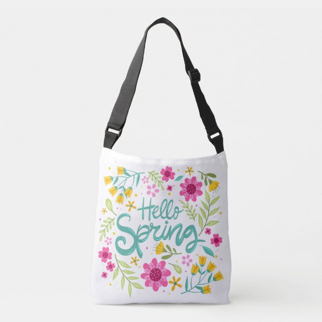Cute Hello Spring Corssbody Crossbody Bag (Front)