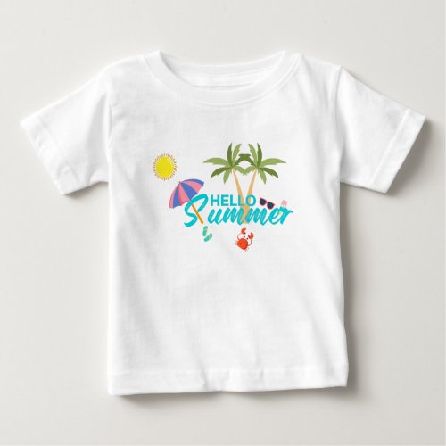 Cute Hello Summer Baby T_Shirt