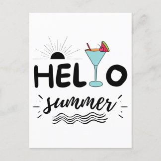 Cute Hello Summer Beach Postcard