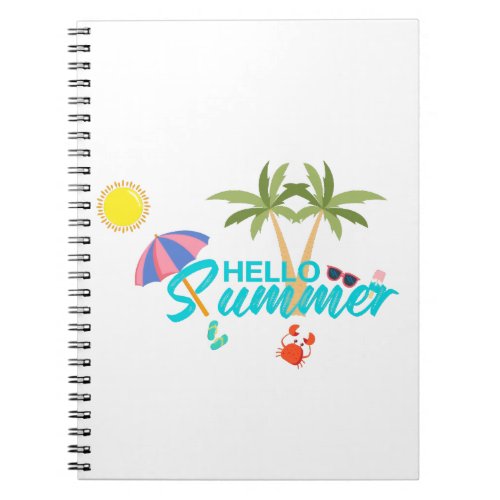 Cute Hello Summer Notebook