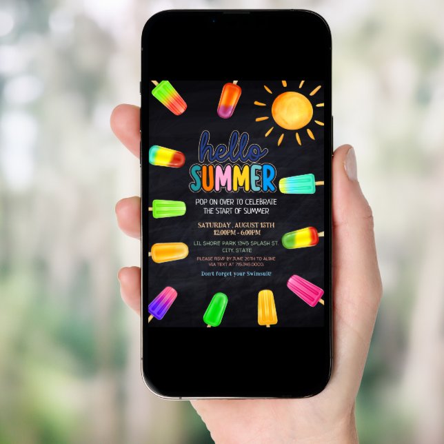 Cute Hello summer Party  Invitation (Front Digital)