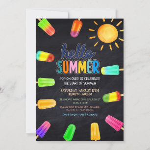Cute Hello summer Party Invitation