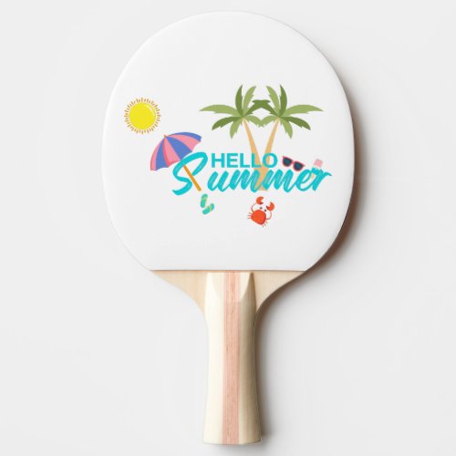 Cute Hello Summer Ping Pong Paddle