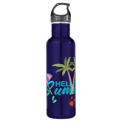 Cute Hello Summer Stainless Steel Water Bottle