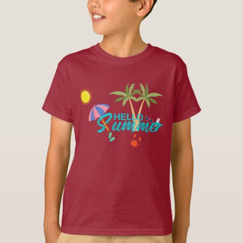 Cute Hello Summer T_Shirt