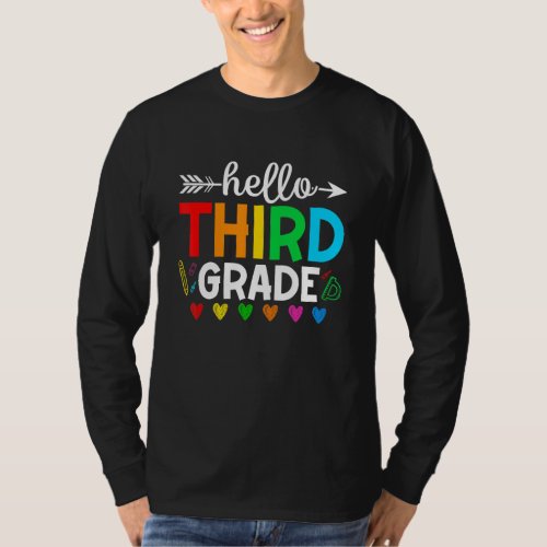 Cute Hello Third Grade  Boys Girls School T_Shirt
