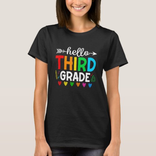 Cute Hello Third Grade  Boys Girls School T_Shirt