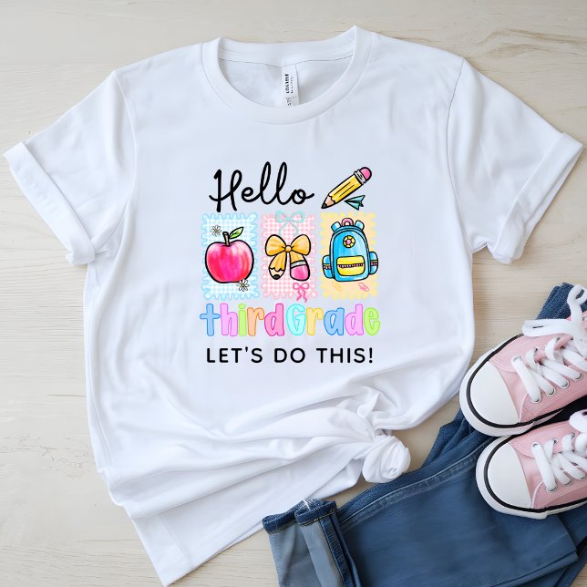 Cute Hello Third Grade Preppy T-Shirt (Creator Uploaded)