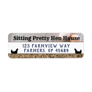 Cute Hen House Backyard Farm Chickens and Eggs Label