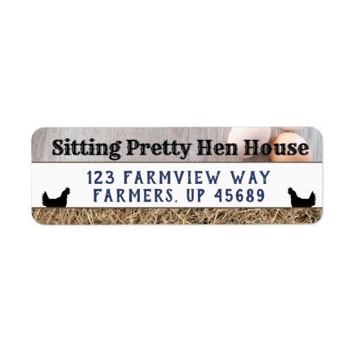 Cute Hen House Backyard Farm Chickens and Eggs Label