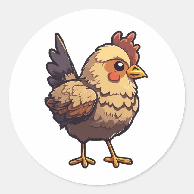 cute hen sticker cartoon style (Front)
