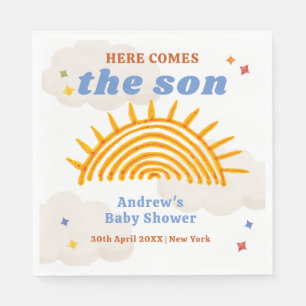 Cute Here Comes The Son Sunshine Baby Shower  Napkins