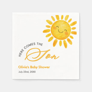 Cute Here Comes the Sun Baby Shower Napkins