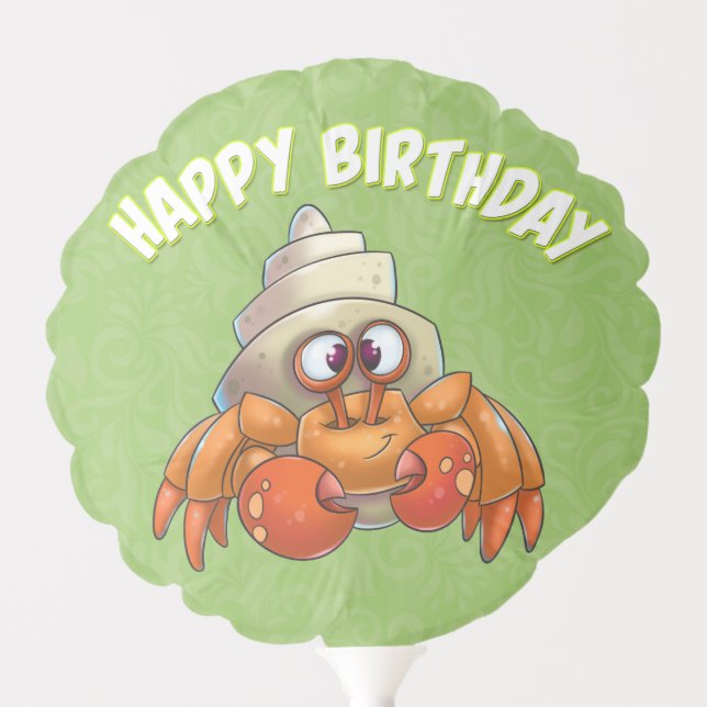 Cute Hermit Crab Birthday Balloon (Front)