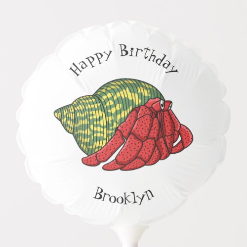Cute hermit crab cartoon illustration  balloon