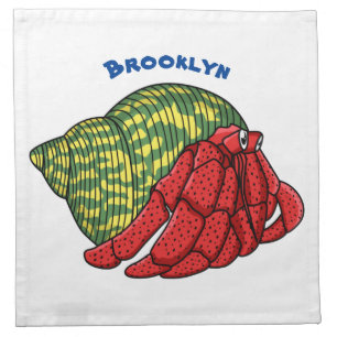 Cute hermit crab cartoon illustration cloth napkin