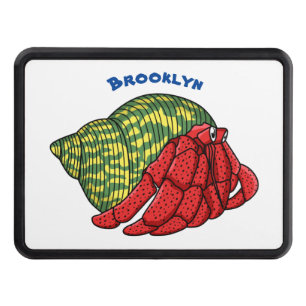 Cute hermit crab cartoon illustration hitch cover