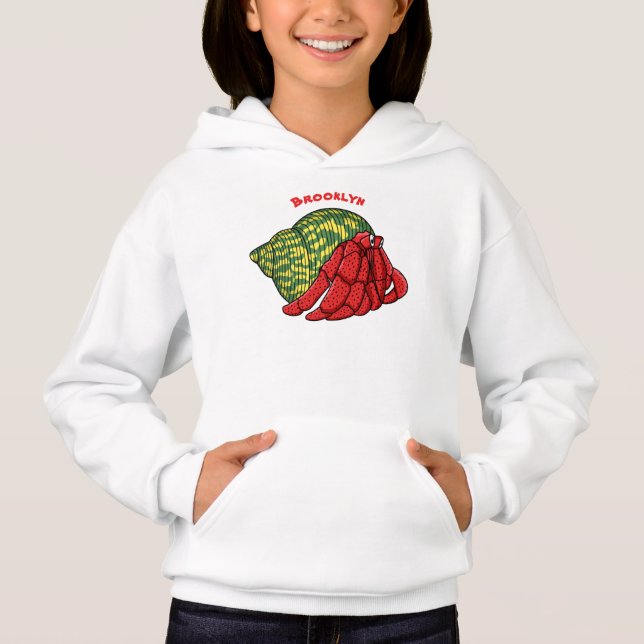 Cute hermit crab cartoon illustration  hoodie (Front)
