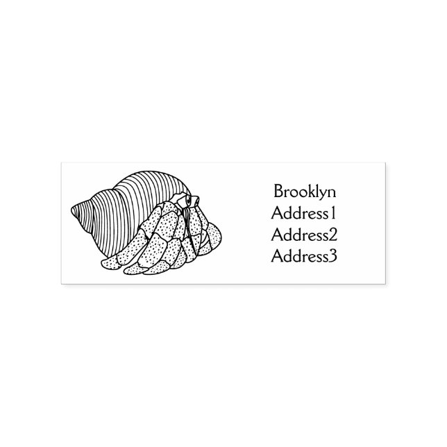 Cute hermit crab cartoon illustration rubber stamp (Imprint)