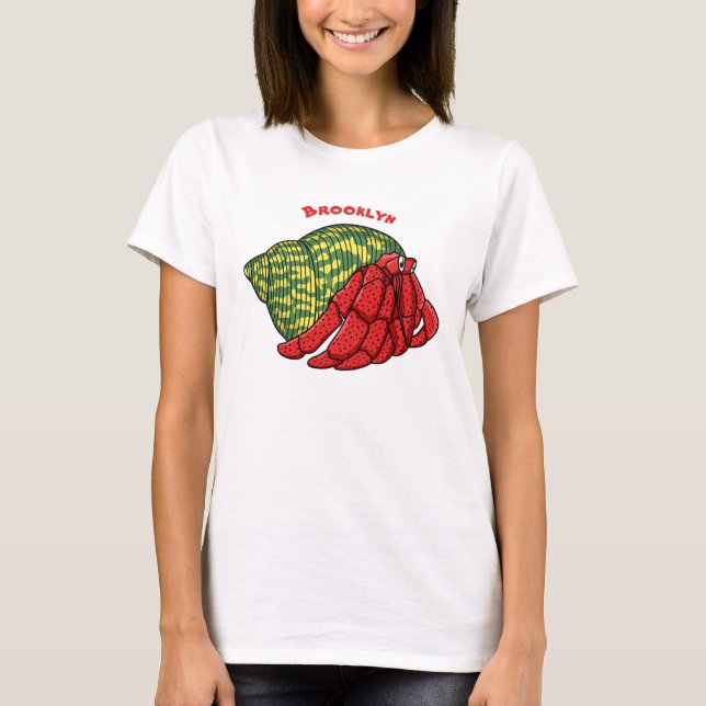 Cute hermit crab cartoon illustration T-Shirt (Front)