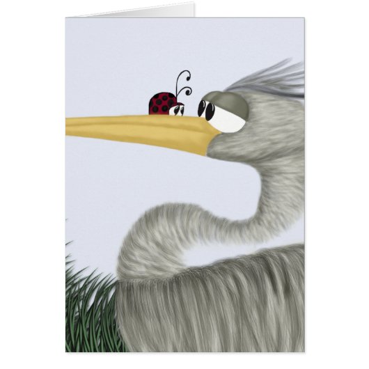 Cute Heron and Ladybug Cards (Front)