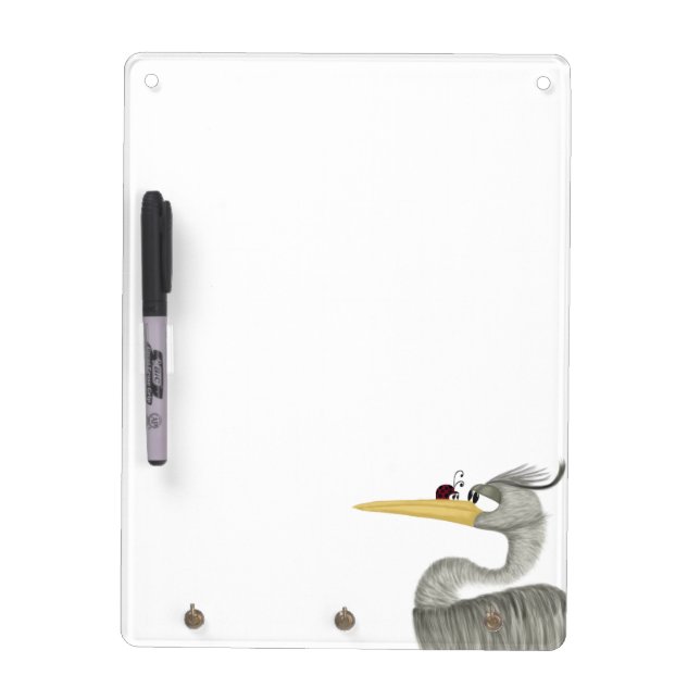 Cute Heron and Ladybug Dry-Erase Board (Front)