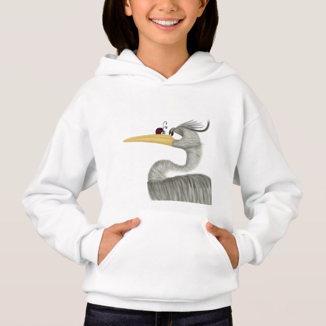 Cute Heron and Ladybug Hoodie (Front)