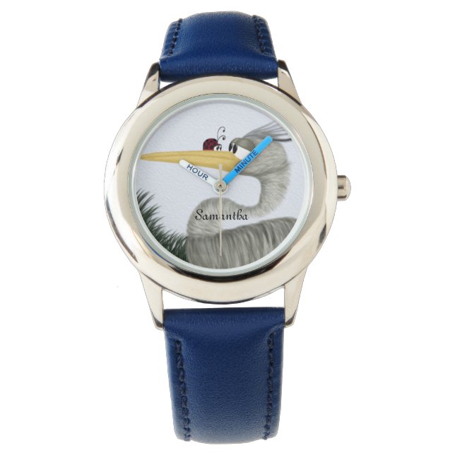 Cute Heron and Ladybug Watch (Front)