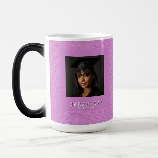 Cute Hexagonal Pattern Masters Grad Color Morph Mug (Left)