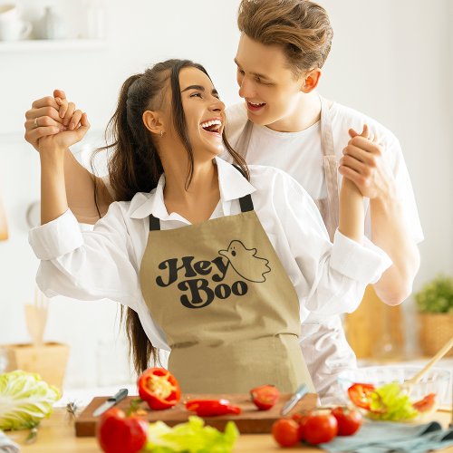 Cute Hey Boo Funny Ghost Halloween Apron