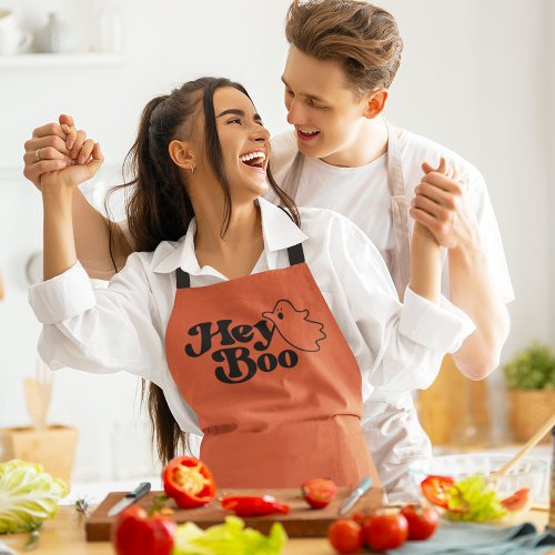 Cute Hey Boo Funny Ghost Halloween Apron