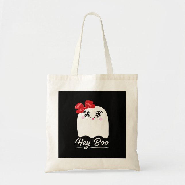 Cute Hey Boo Halloween Design Tote Bag (Front)