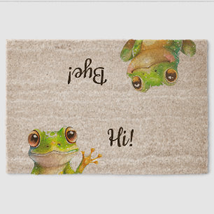 Cute Hi Bye Welcome Fiber Doormat