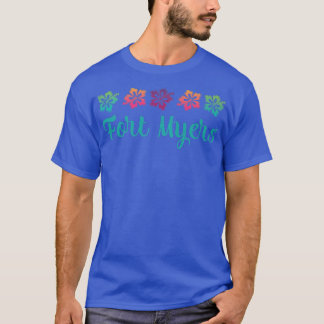 Cute Hibiscus Flower Florida Fort Myers Beach T-Shirt