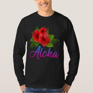Cute Hibiscus Flower Hawaii Aloha Beach T-Shirt