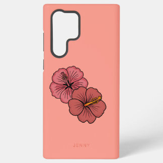 Cute hibiscus pattern samsung galaxy s22 ultra case