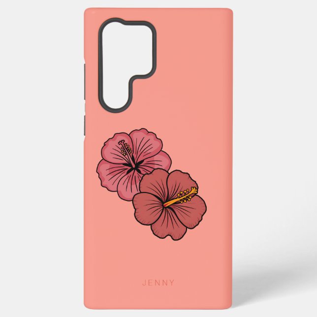 Cute hibiscus pattern samsung galaxy case (Back)