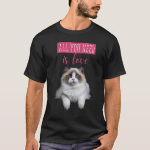 Cute Hidden Kitten Love Message Cat Torn Cloth T-Shirt