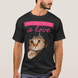 Cute Hidden Kitten Love Message  T-Shirt