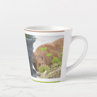 Cute Hiding Red Cat Latte Mug