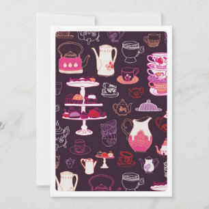 Cute high tea coffee cupcake pattern invitation