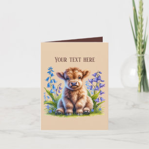 Cute Highland cow add message Card