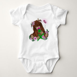 Cute Highland Cow Baby Bodysuit