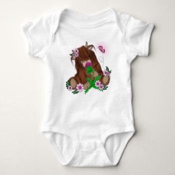 Cute Highland Cow  Baby Bodysuit by HeeHeeCreations at Zazzle