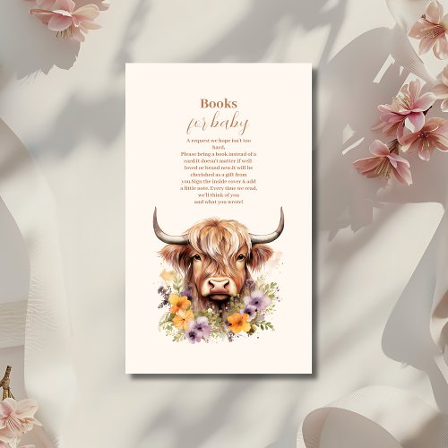 Cute Highland Cow Baby Shower Books for Baby Enclosure Card