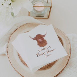 Cute Highland Cow Baby Shower Napkins