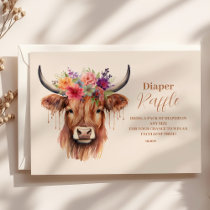 Cute Highland Cow Baby Shower Raffle Diapper Enclosure Card