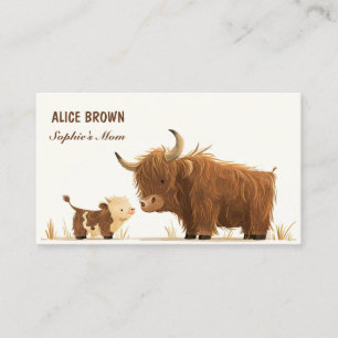 Cute Highland Cow& Calf Mommy Calling Card
