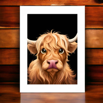 Cute Highland Cow Canvas Print by Ricaso_Designs at Zazzle