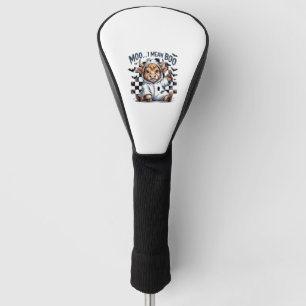 Cute Highland Cow Checkered Halloween Te Golf Head Cover